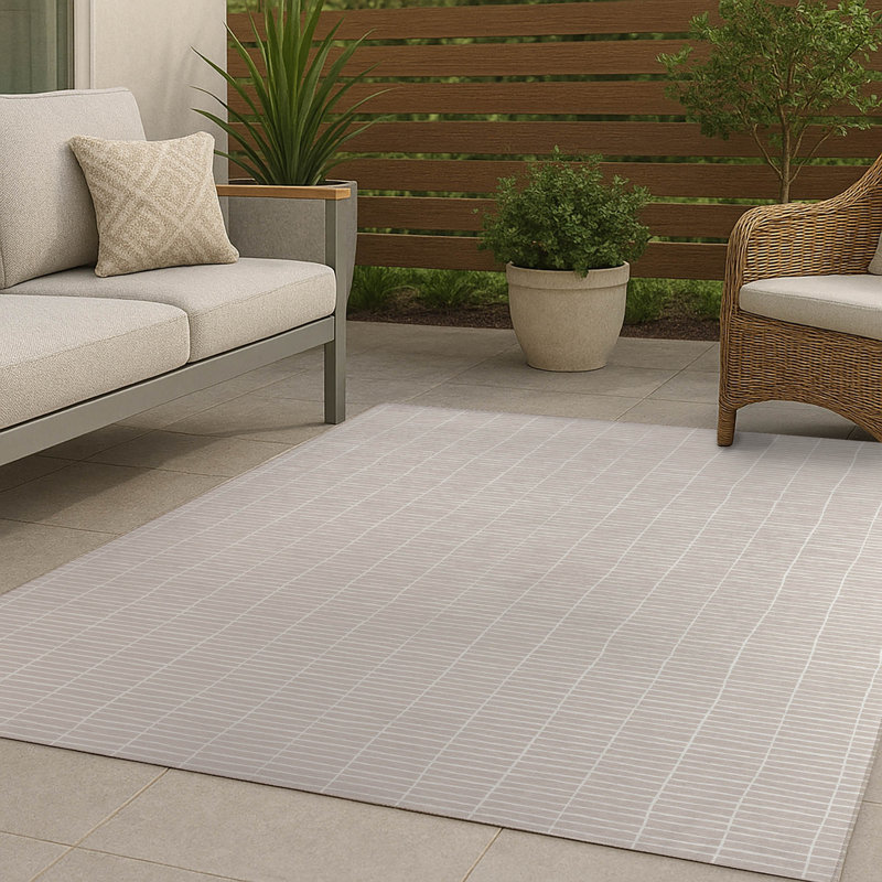 Snow Fence Non-Slip Outdoor Rug, Rectangle 3' x 5'