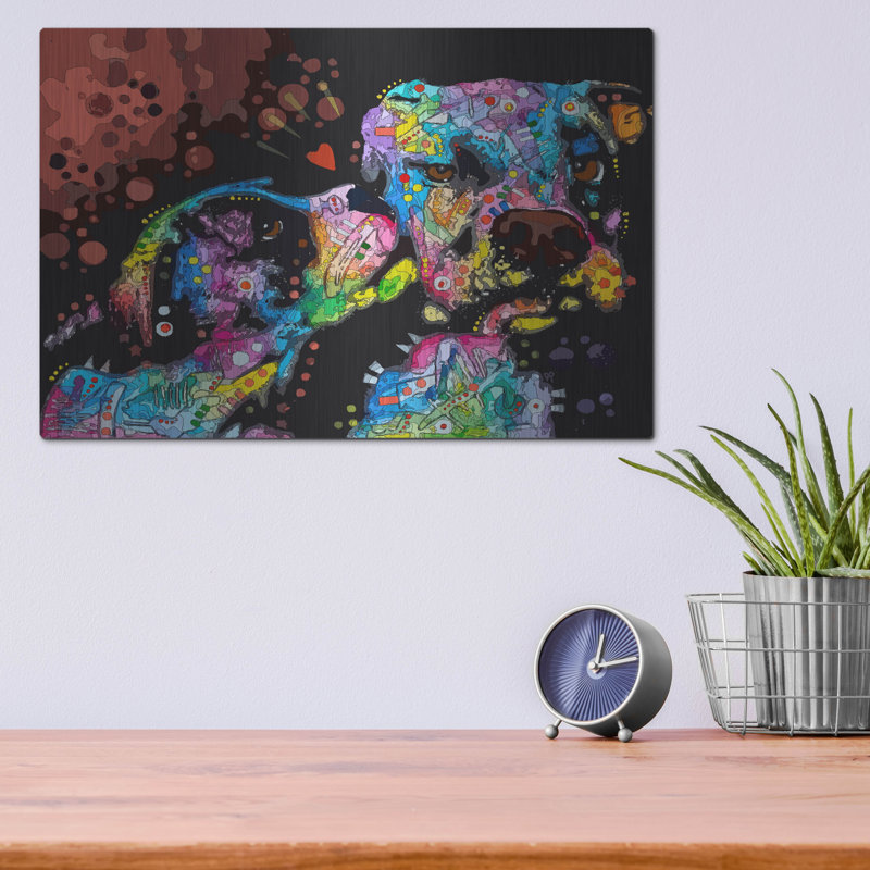 Lark Manor ™ «It's Just Puppy Love» par Dean Russo Studios, art mural en métal, H 12 po x l 16 po