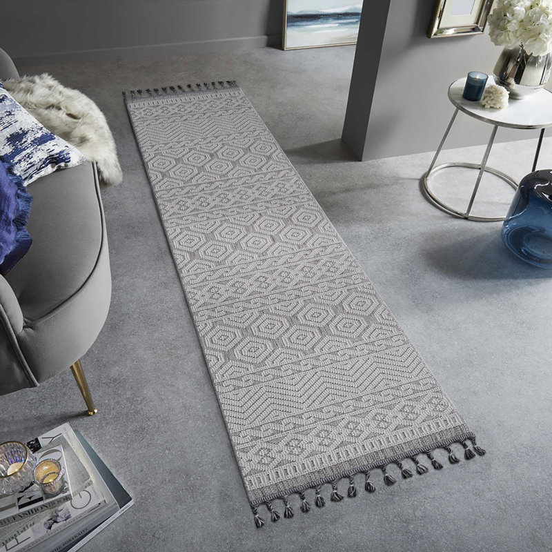 Geometric Indoor-outdoor Runner Rug – Stain Resistant, Non-shedding, Kid & Pet-friendly For High-traffic Spaces