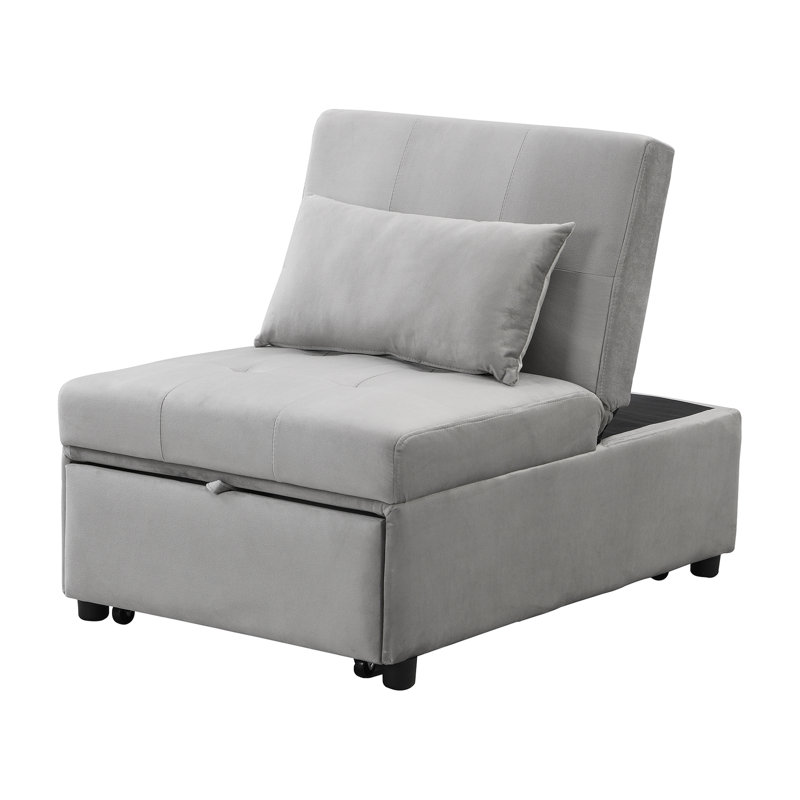 Folding Ottoman Sofa Bed, Gray