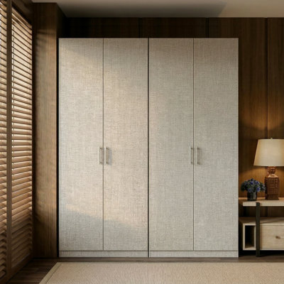 77.1'' H Linen-Textured Armoire