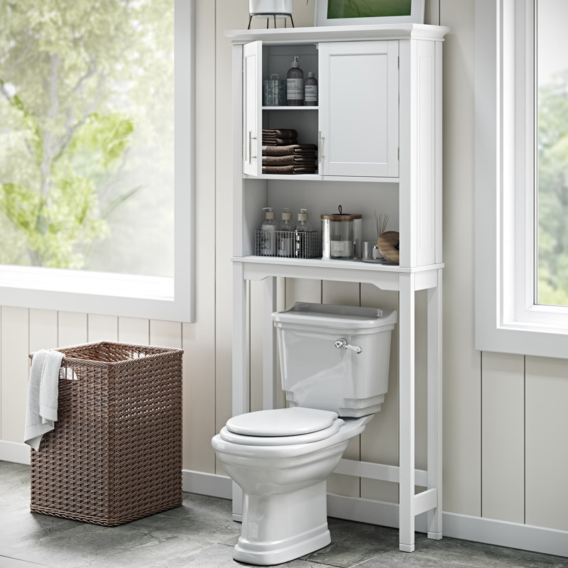 RiverRidge Somerset Over the Toilet Bathroom Spacesaver Wall Medicine Storage Cabinet with Adjustable Shelf, White