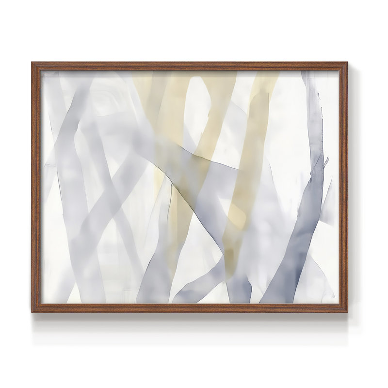 Abstrait, série XC, reproduction encadrée, H 22 po x l 28 po, Noyer