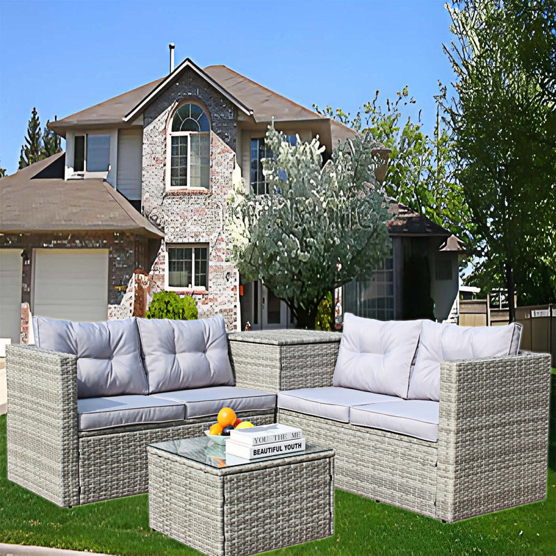 Ensemble de canapés modulaires d'extérieur 4 pièces