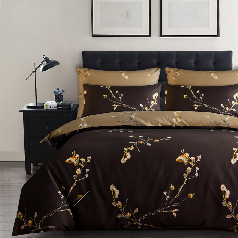 Premium Duvet Cover Set Double Brushed Microfiber Reversible With Zipper Closure & Corner Ties