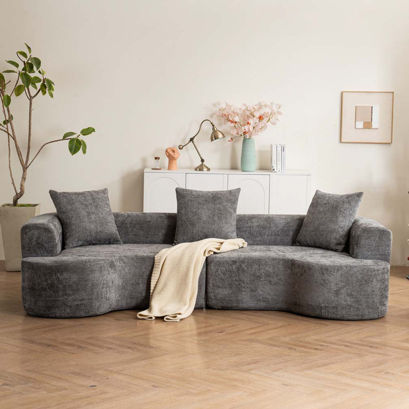 Canapé en chenille, Gris