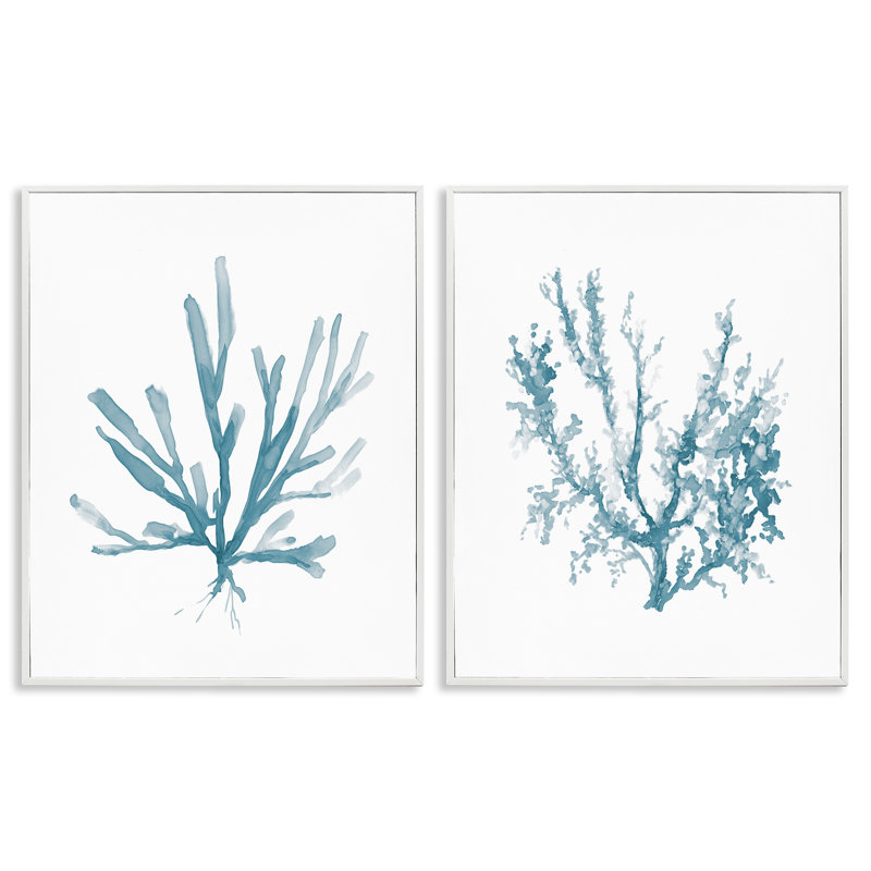 «Simple Abstract Coral Branches», ensemble de 2 impressions encadrées, par Carol Robinson, H 14 po x l 22 po
