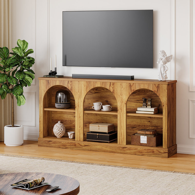 Tv Stand For Tvs Up To 65", Oak Brown