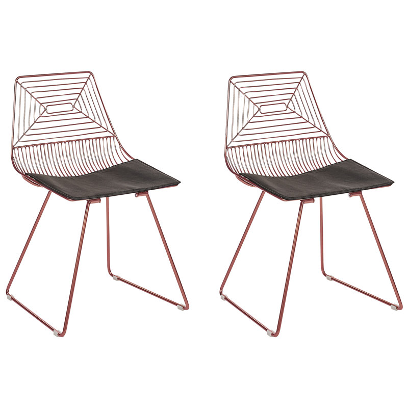 Deray Slat Back Side Chair, Rose Gold, Rose Gold
