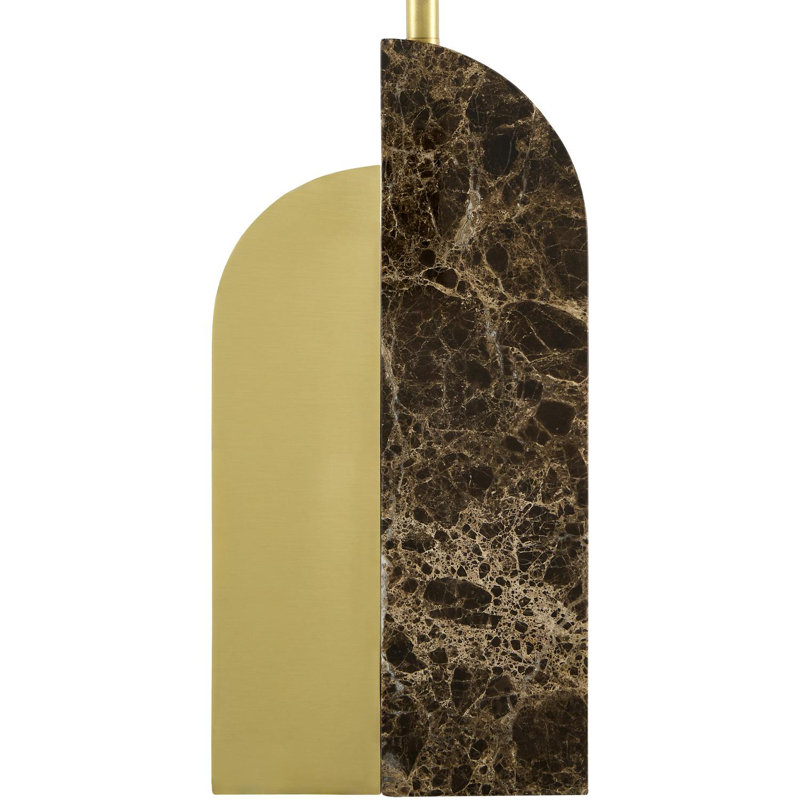 Ivah Table Lamp, Black/Light Brass, White, 28"H x 18"W x 18"D