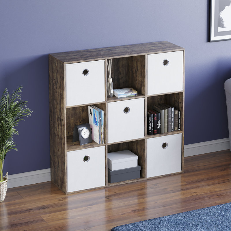 Westwind 96.5cm H x 96.5cm W Bookcase, Dark Wood/White