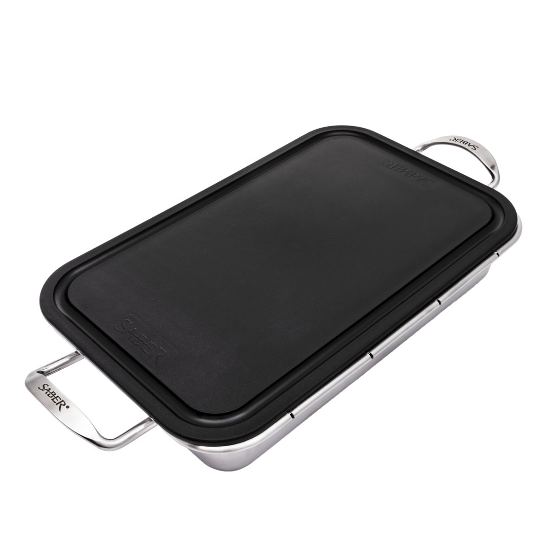 SABER Grill Roasting Pan & Cutting Board, Stainless Steel Saber
