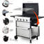 49200Btu 4 BBQ au gaz propane, SS, grilles de cuisson en émail, table d'appoint pliable, panier suspendu pour barbecue de divertissement extérieur, sortie,
