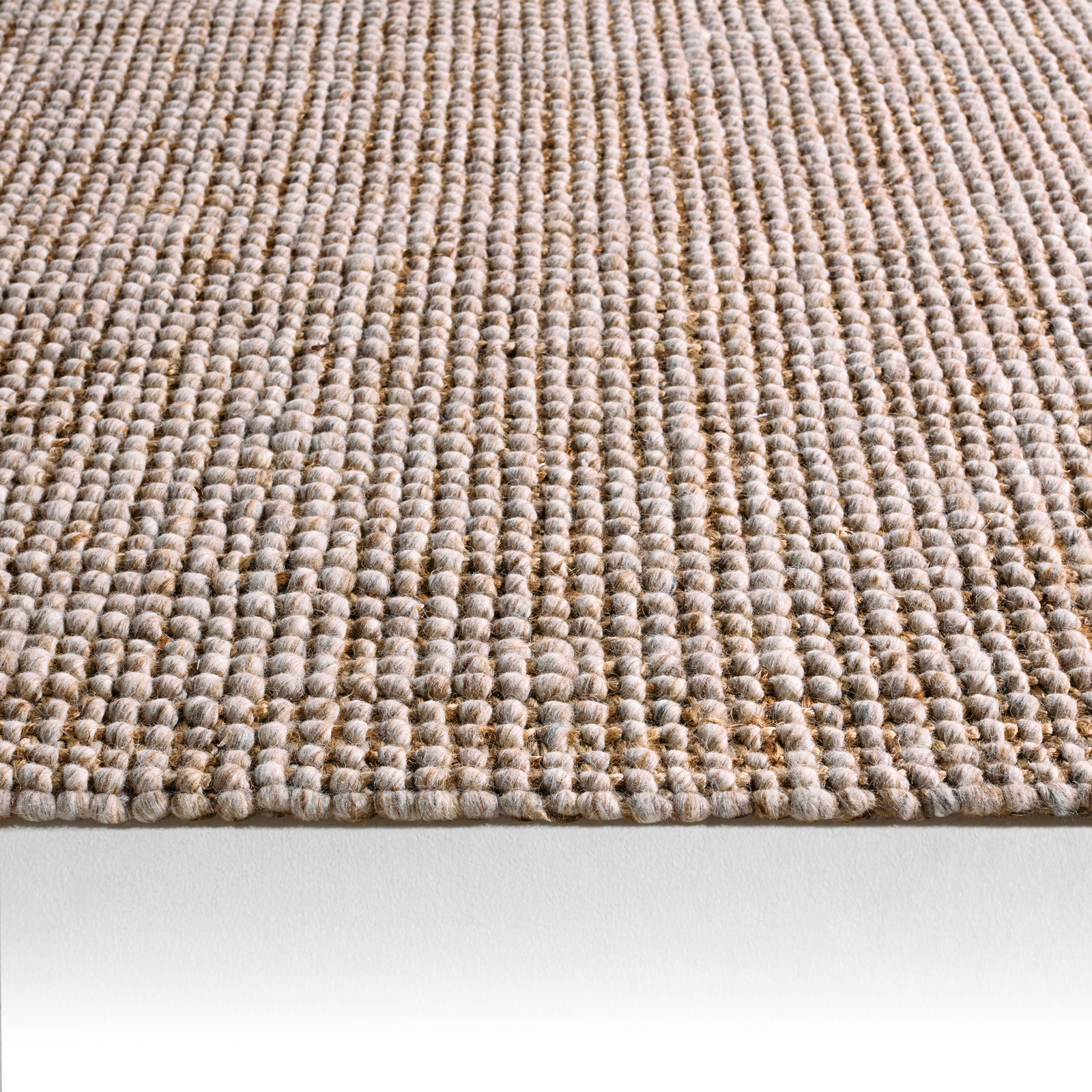 Brad Gray Sand Hand-Woven Flatweave Jute Rug, Rectangle 2' x 3'