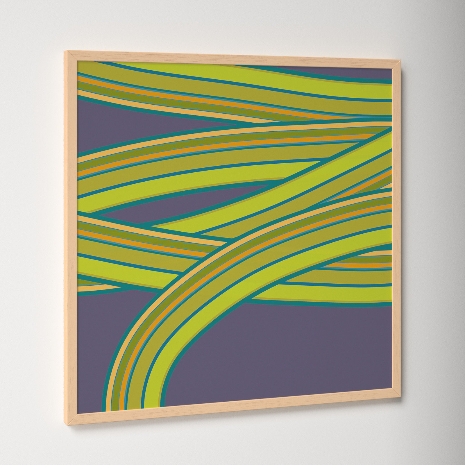 Twist Series I "Hemp Twist" Print, 24" H x 24" W x 1.25" D, Brown