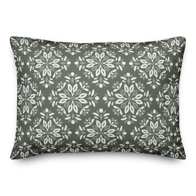Navy Diamond Medallions Outdoor Throw Pillow