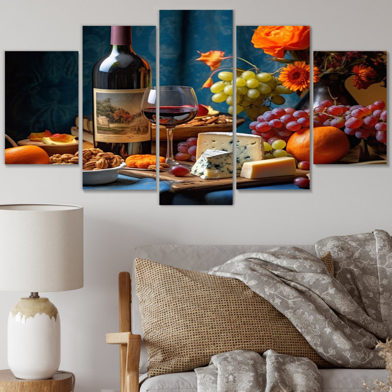 Ensemble de décoration murale Gourmet Wine and Cheese Perfection III - Vin et champagne
