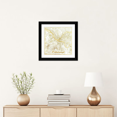 " Pittsburgh Gold Leaf Urban Blueprint Map " by Hubert Roguski