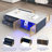 Rectangular Coffee Table with 2 Glass Door Storage, 4 Drawers, Gold Metal Legs, and Multi-Color Lighting in 47.2''-1501878429