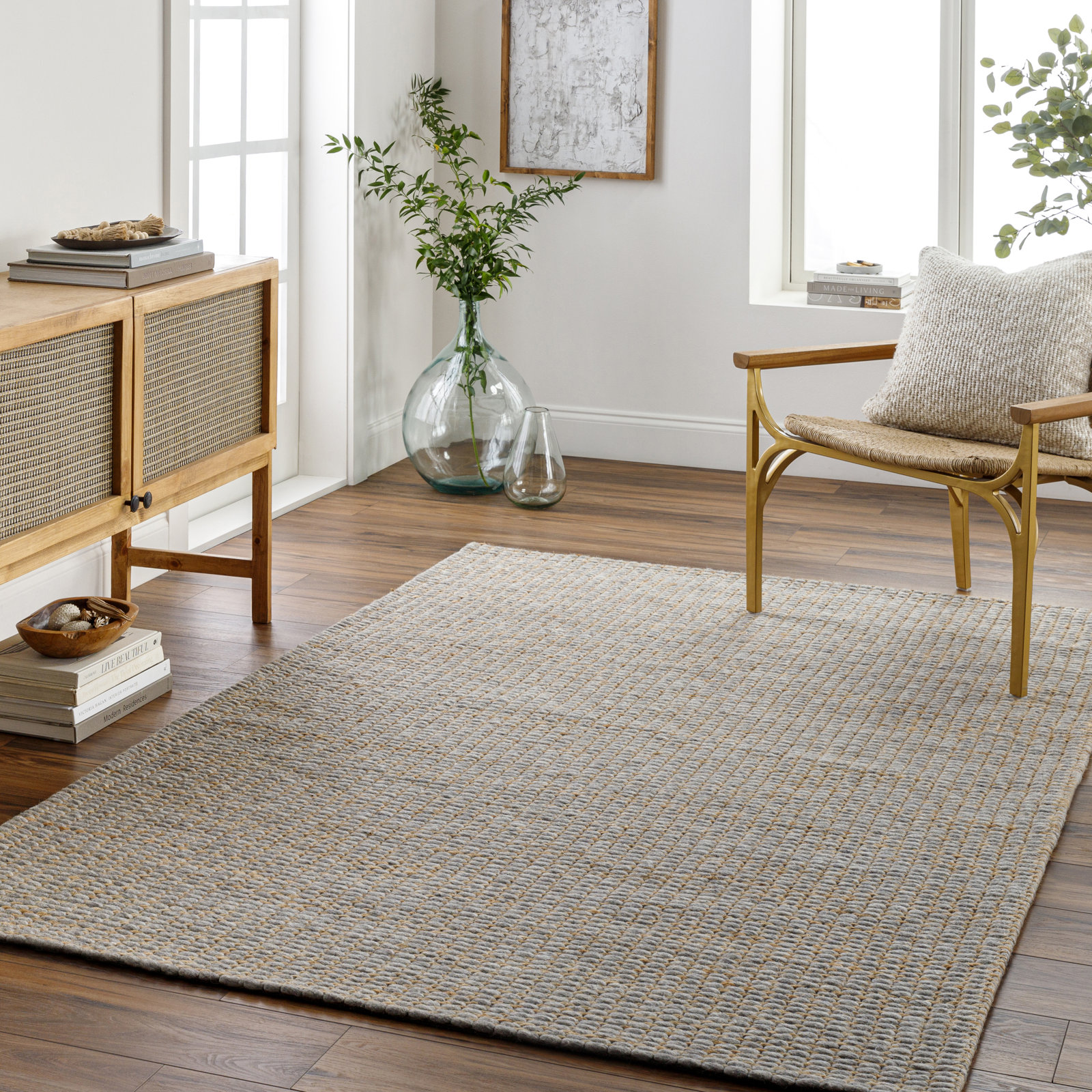 Palina Hand-Woven Striped Rug, Rectangle 9' x 12'