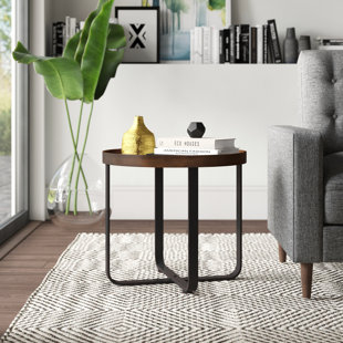 Quiles Solid Wood Tray Top End Table