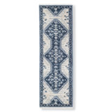 Wool Oriental Area Rug in Blue/Cream