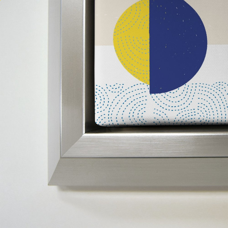 «Blue and Yellow Mod Circles I» par Jen Bucheli - impression sur toile