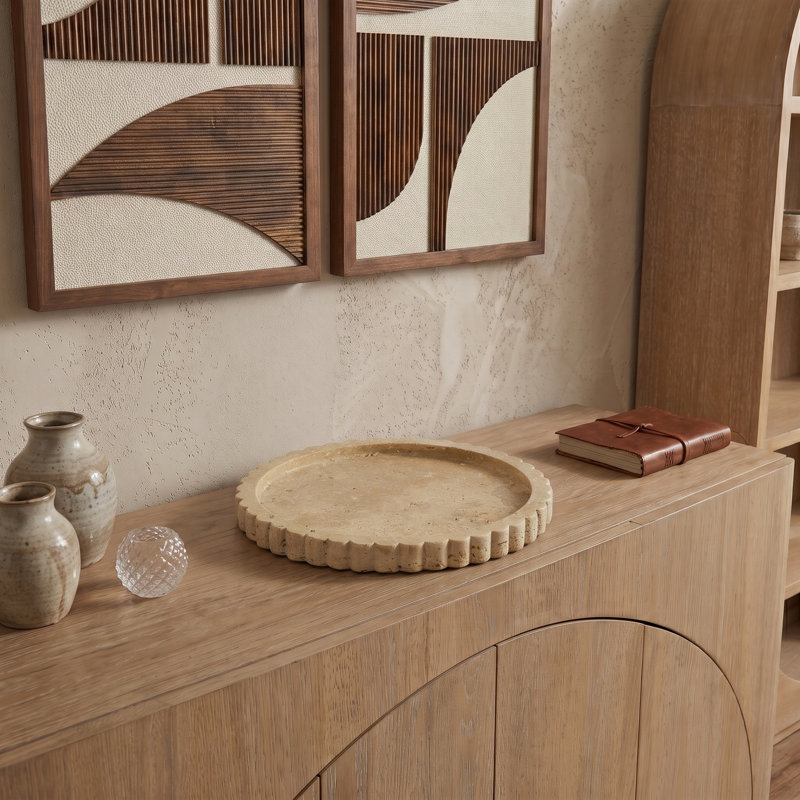 Lysander Tray, Beige Travertine