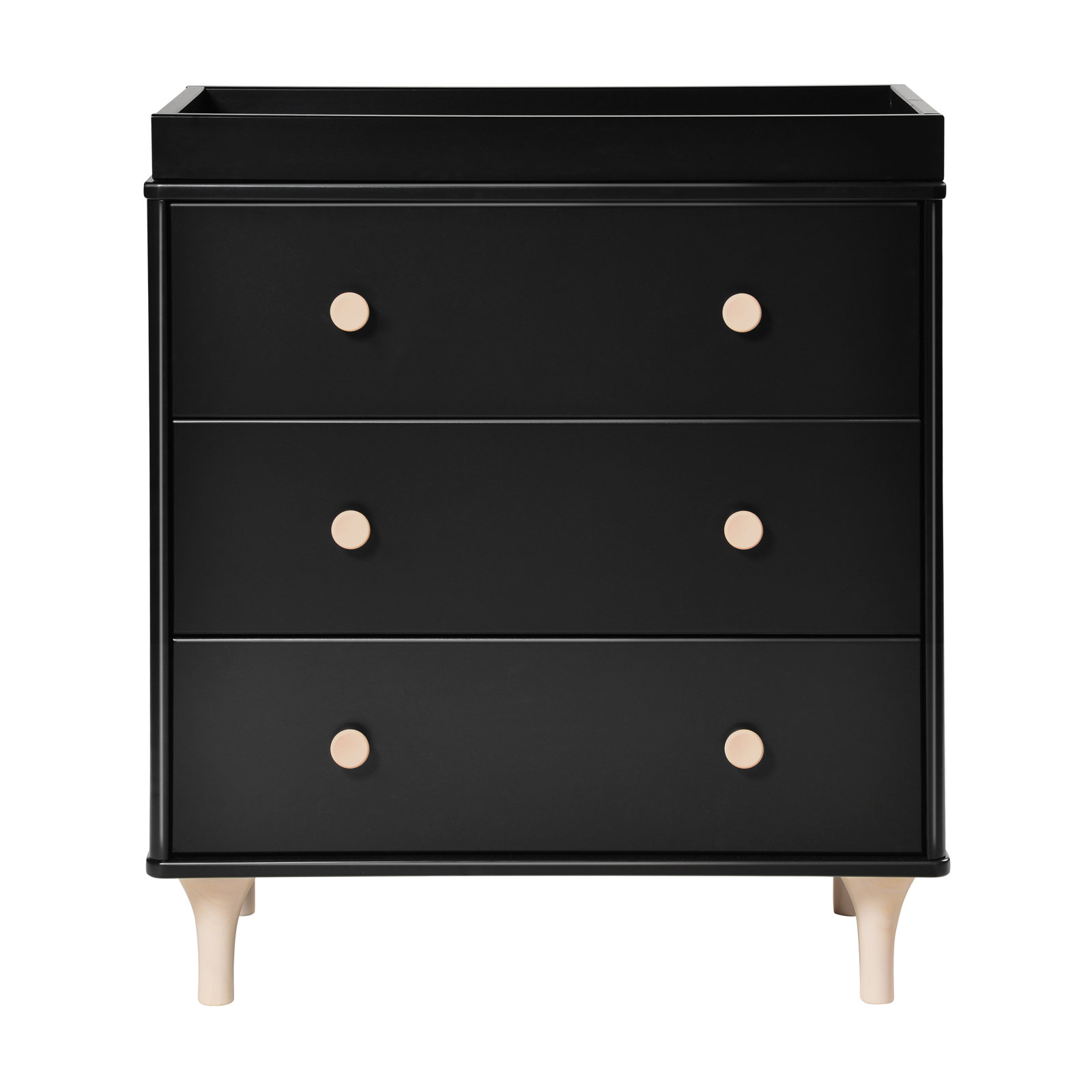 Lolly 3 Drawer Changing Table, Black/Washed Natural