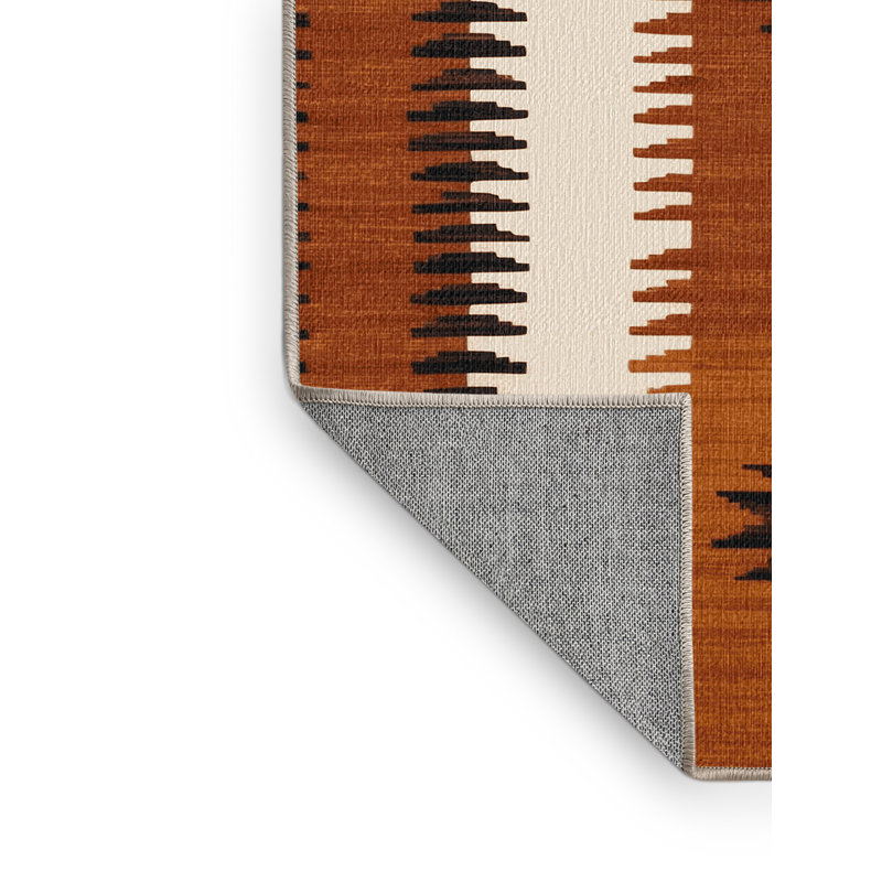 Washable Sienna White Striped Area Rug, Rectangle 7' x 10'