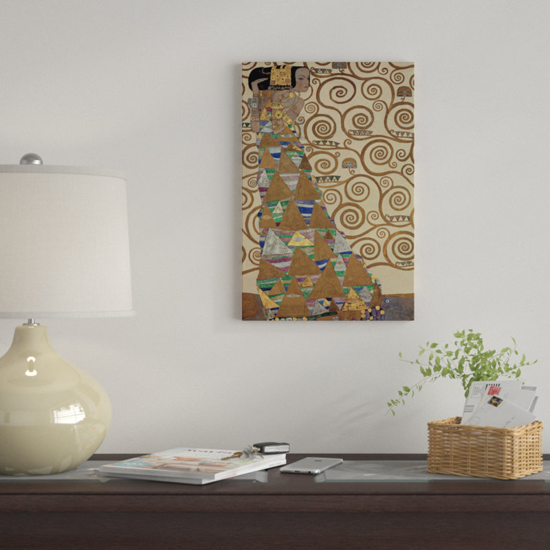 « expectation » par gustav klimt,, impression sur toile tendue, H 12 po x l 8 po x P 0,75 po, Toile tendue, Pas de tapis