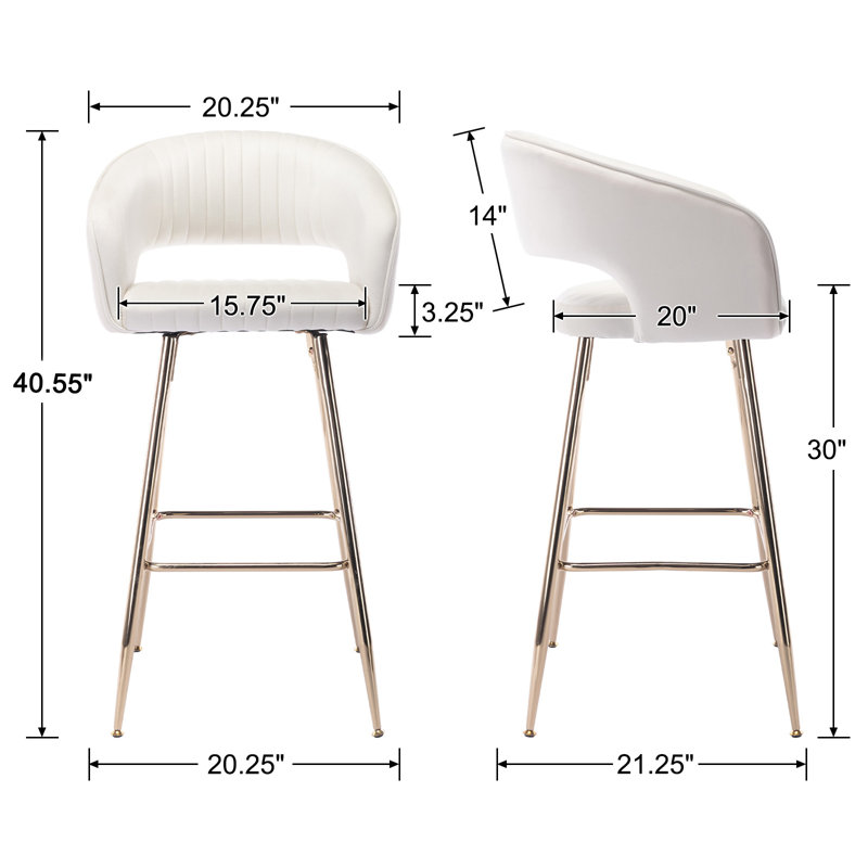 Tabourets de bar 28,75 po Alaki, Crème