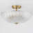 Abbate 3 - Light Bowl Ribbed Glass Semi Flush Mount Ceiling Light