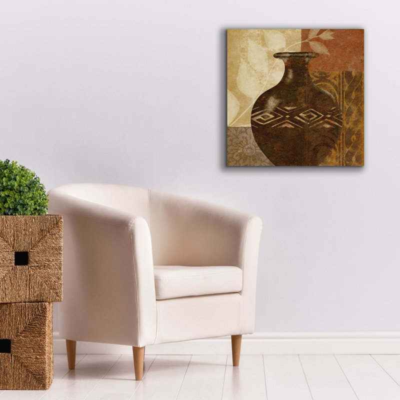 «Ethnic Vase 3» par Alonzo Saunders, art mural sur toile, 26 po x 26 po, H 26 po x l 26 po