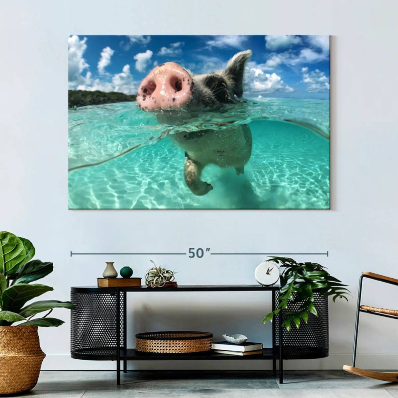 Brampt Swimming Pig, 34" H x 51" W
