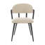 47cm H Upholstered Metal Side Chair in Beige