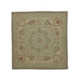 Hand-Knotted High-Quality Beige and Green Area Rug