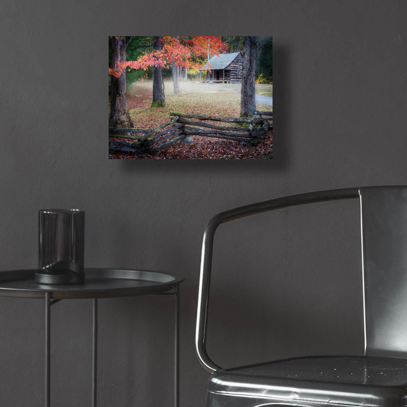 Art mural en verre Gracie Oaks «Autumn At Carter Shields» par Rick Berk, H 12 po x l 16 po x P 0,13 po