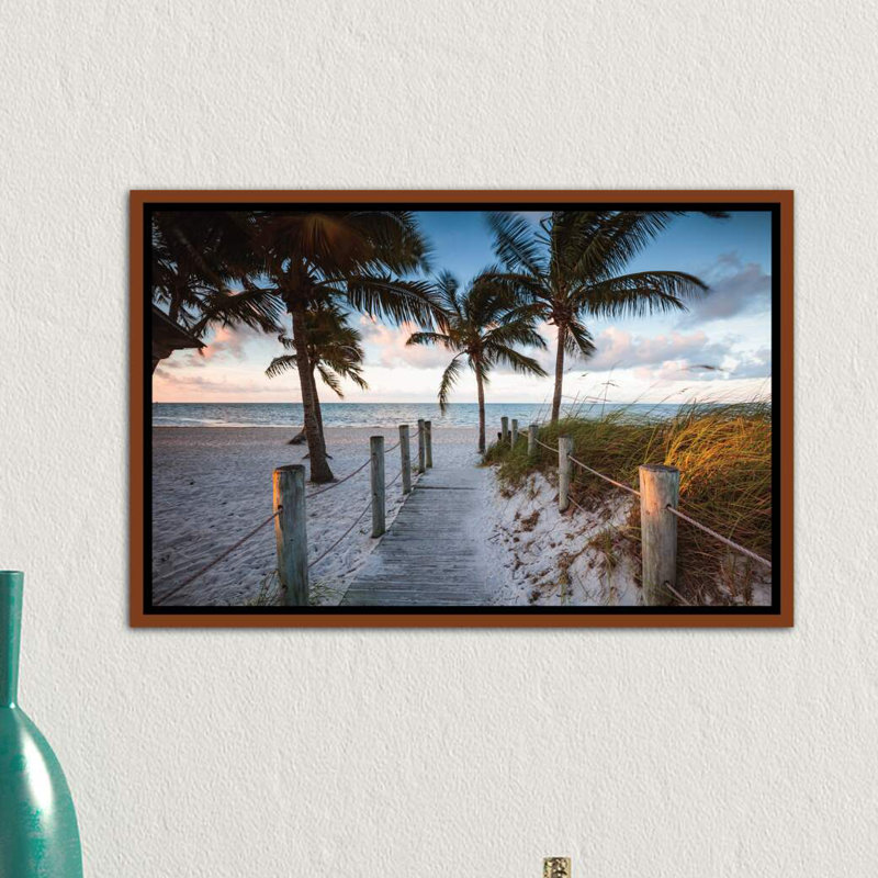 «Beach Sunrise, Key West I» par Matteo Colombo - reproduction de photo, Toile avec cadre en bois classique