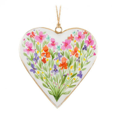 Field Of Flowers On A Heart Ornament