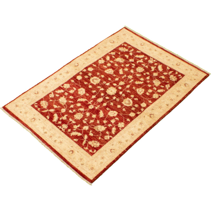 Tapis décoratif en laine de conception unique 4 pi 2 po x 6 pi 1 po noué à la main New Age Chobi