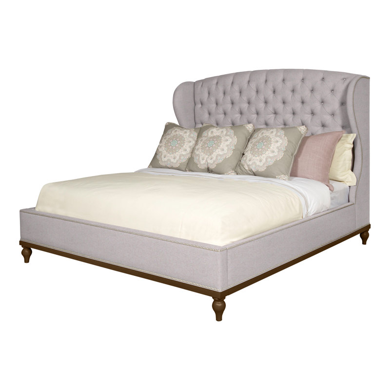 Emma Queen Upholstered Panel Bed, No, Navajo, Nadia Linen