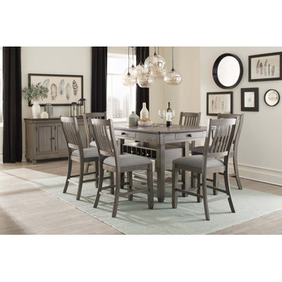 Counter Height 7Pc Dining Set Classic Style