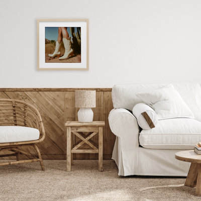Desert Boots Step Framed Print Under Glass, design by Heidi Kuntz