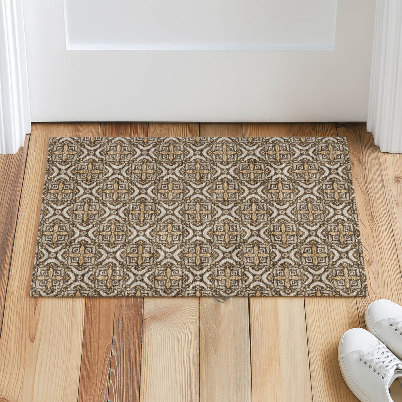 Machine Washable Indoor/Outdoor Chantille ACN2924 Lattice Rug, Chocolate, 2'6" x 3'10"