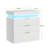 Modern Nightstand With Charging Station, LED Lights, Sliding Top, And Drawers, White Bedside Table | Gift Idea-476563789