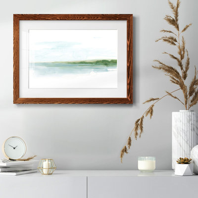 Côte du Ruban Vert I - Tableau encadré en verre, grand format, idéal pour le salon