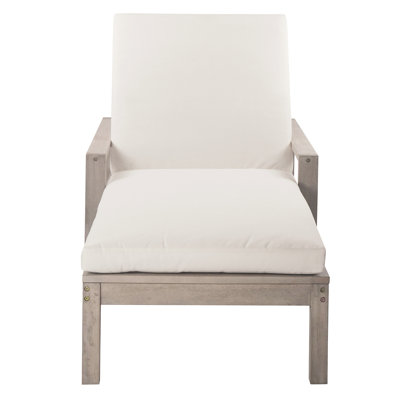 Outdoor Lounge Chair With Cushions And Adjustable Backrest Patio Lounger 