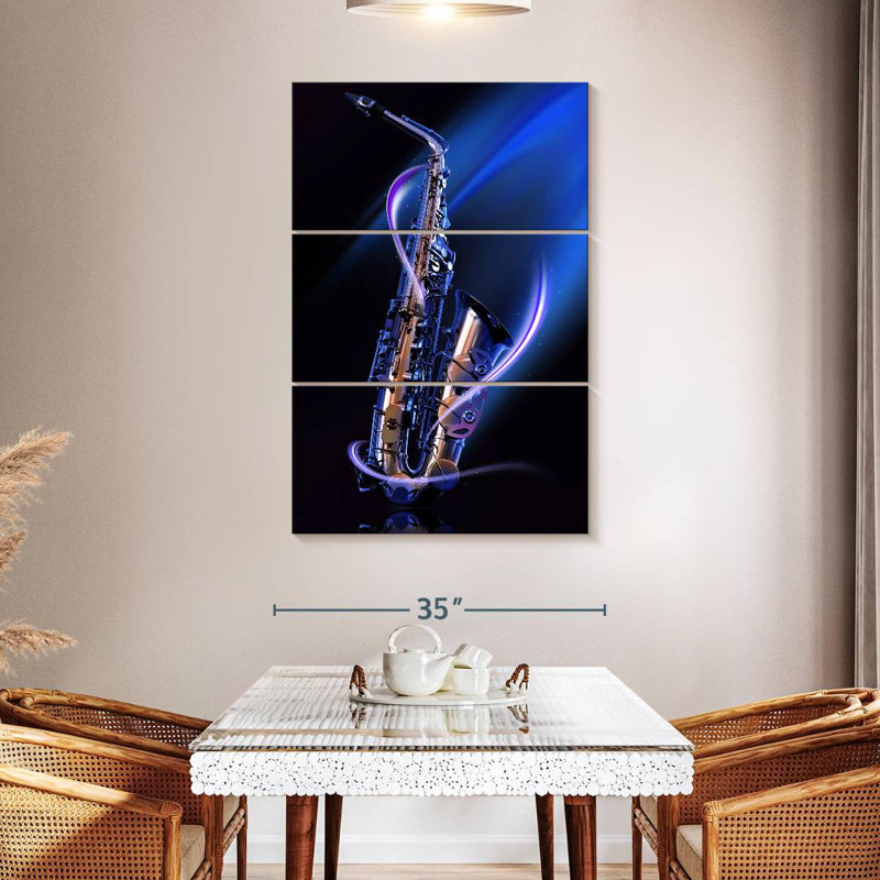 Abarca Glowing Saxophone, 50" H x 32" W