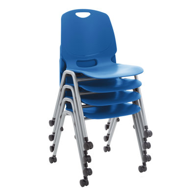 Academic Stacking Classroom Chair with Wheels ( Set of 4 )